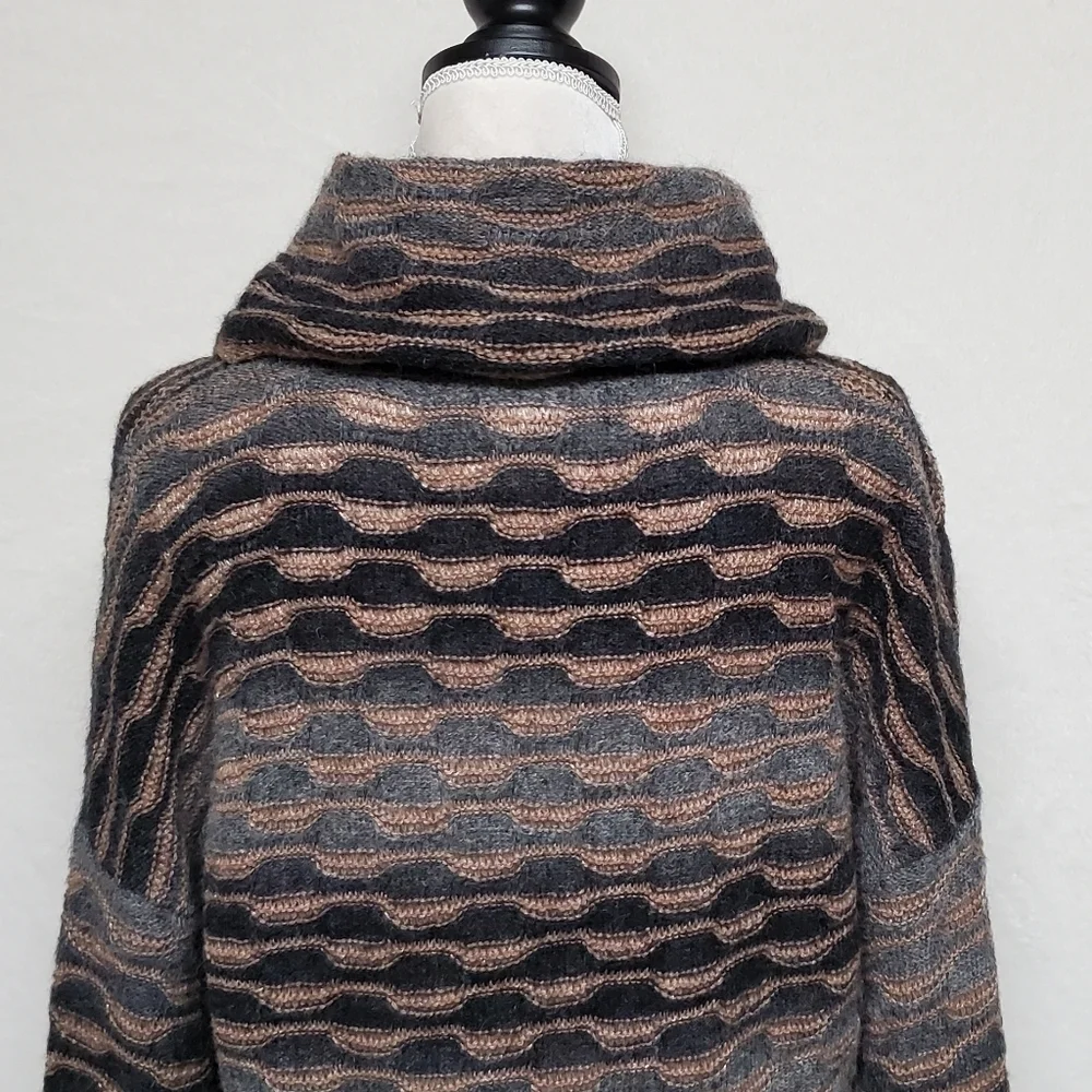 VINTAGE Y2K Jones New York Wool Mohair Multi-Knit Batwing Turtleneck Sweater XL